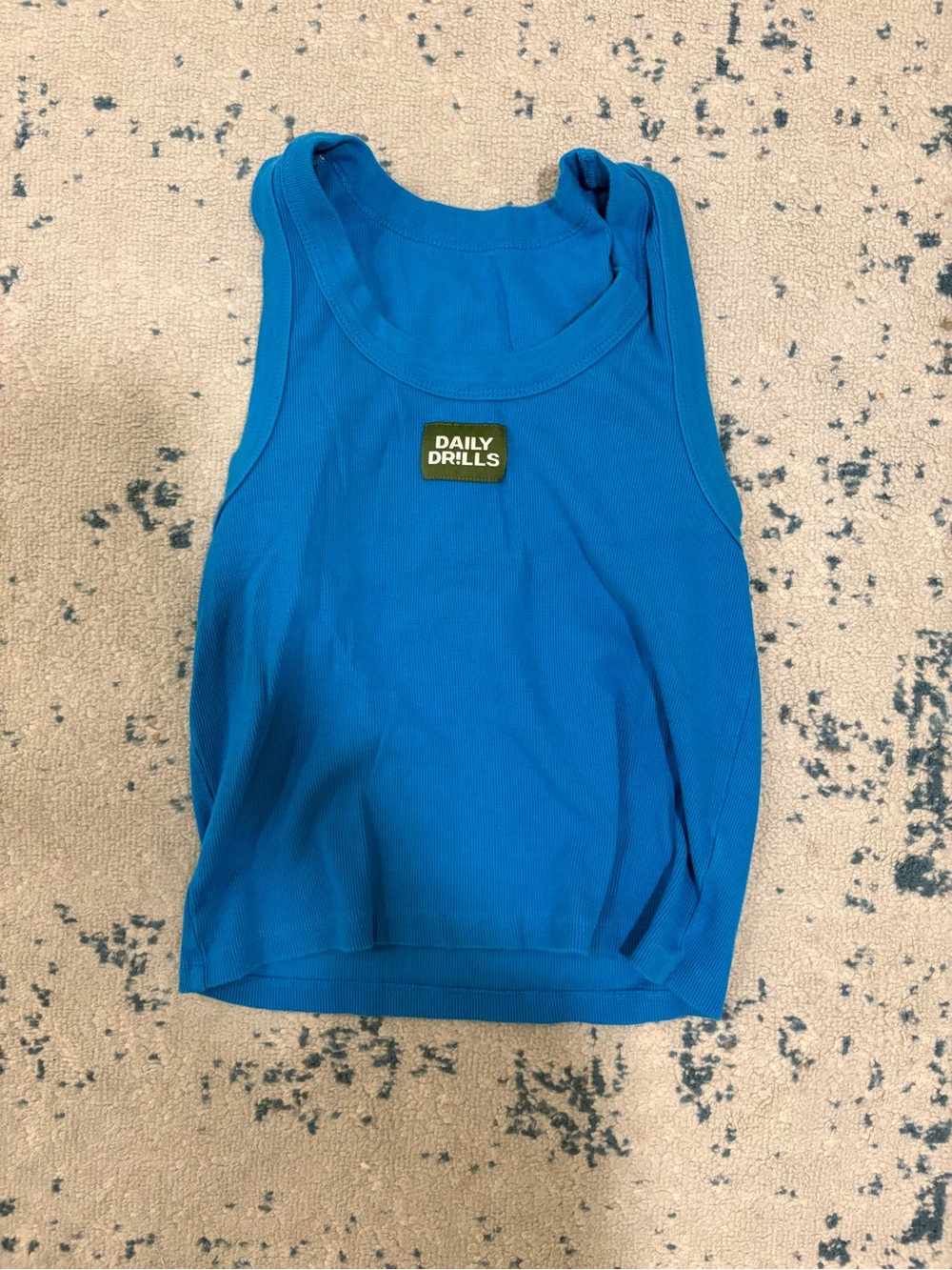 Daily Drills Bright Blue Tank Top with Logo Patch